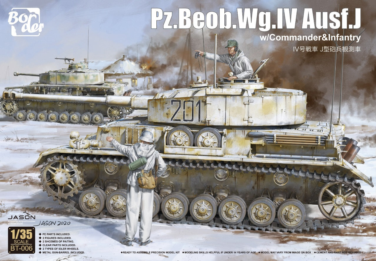 Border Model 1/35 Pz.Beob WG.IV Ausf J w/ Commander & Infantry Plastic Model Kit