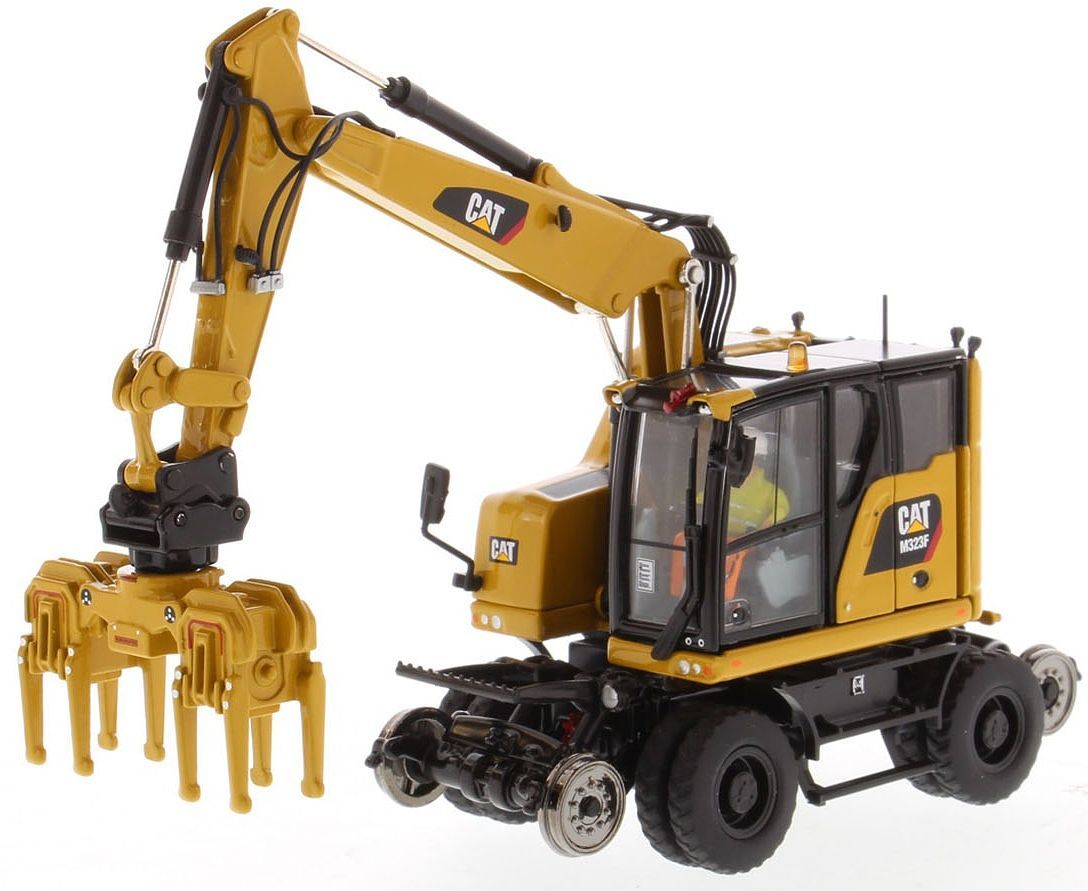 Diecast Masters 1:50 Highline Series CAT M323F Railroad Wheel Hydraulic Excavator