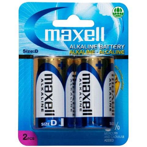 Maxell Alkaline D Size Batteries 2 pack
