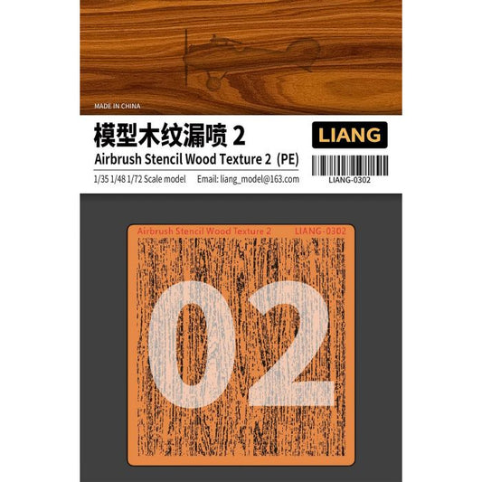 Llang Wood Grain Texture Stencil For Airbrush 2 (1/35, 1/48, 1/72) Etching
