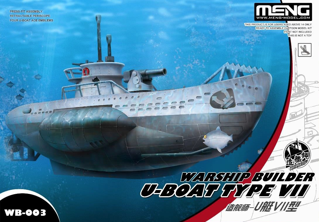 Warship Builder U-Boat Type VII (Cartoon Model) Plastic Model Kit