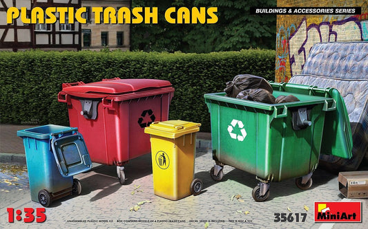 MiniArt 1/35 Plastic Trash Can Set: 4 Pieces