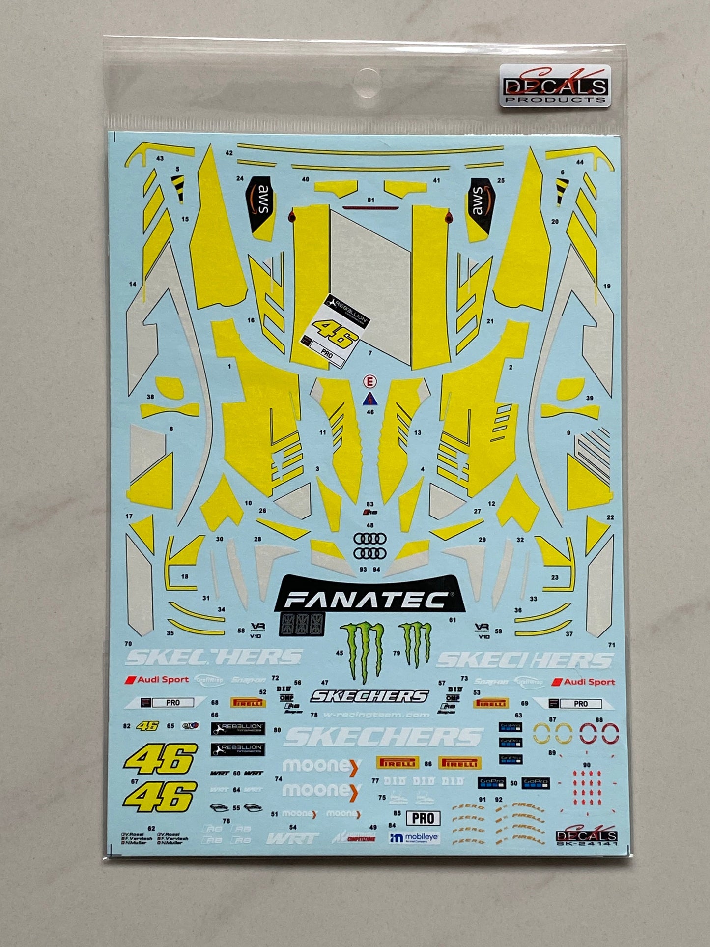 S.K. Decals 1:24 Audi R8 LMS EVO II GT3 GT World Challenge Europe Endurance Cup 2022 Team WRT