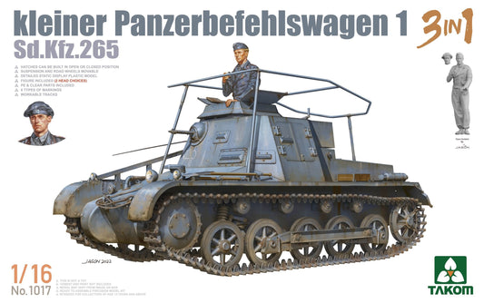 Takom 1/16 Kleiner Panzerbefehlswagen 1 3in1 Sd.Kfz.265 Plastic Model Kit