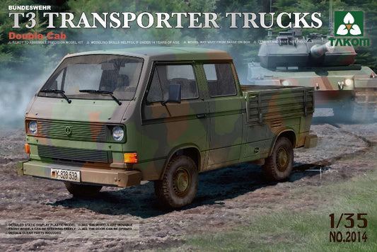 Takom 1/35 Bundeswehr T3 Transporter Trucks/ Double Cab Plastic Model Kit