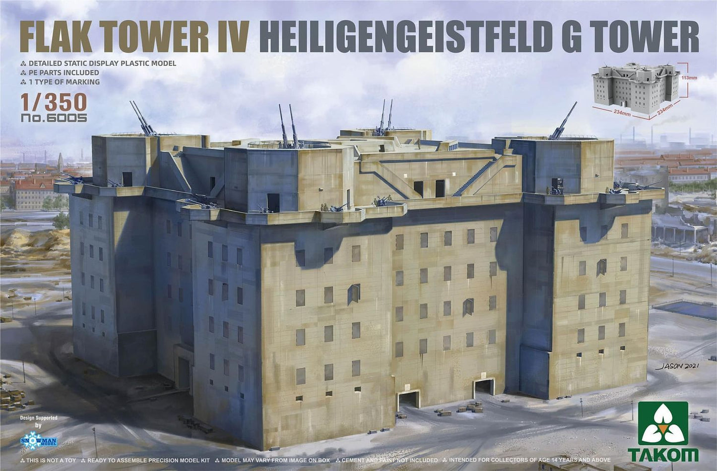 Takom 1/350 German Flack Tower IV Heiligen Geistfeld Flak Tower (Tower G)